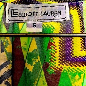 🌈EUC LE ElliottLauren BohemianStyleFabulousColors. SheerPuffySleevesCurved Hem